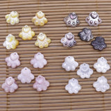 6PCS Mini Shell cat's claw Natural Mother of Pearl Yellow 12mm