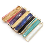 6PCS Natural Stone Rectangle Pendant For Jewelry Making DIY Necklace Charm