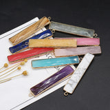 6PCS Natural Stone Rectangle Pendant For Jewelry Making DIY Necklace Charm