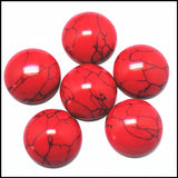 6PCS 20mm Red Nature Turquois Stone Cabochons Beads Cabs No Hole Round Shape
