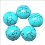 6PCS 20mm Red Nature Turquois Stone Cabochons Beads Cabs No Hole Round Shape