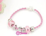 6PCS Pink Ribbon Cancer Bracelet Angel Pink Ribbon Bracelets