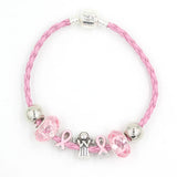 6PCS Pink Ribbon Cancer Bracelet Angel Pink Ribbon Bracelets
