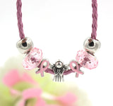 6PCS Pink Ribbon Cancer Bracelet Angel Pink Ribbon Bracelets