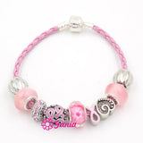6PCS Pink Ribbon Style Bracelet for Cancer Center