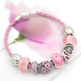 6PCS Pink Ribbon Style Bracelet for Cancer Center