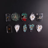 6PCS Natural Gravel Stone Pendants 7 Chakra Reiki Healing Pendulum Turquoises