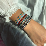 6PCS Bohemian Seed Beads Bracelets Adjustable Weave Rope Colorful Wristband