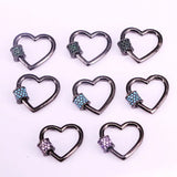 6PCS Pave CZ Heart Clasp Metalblack Carabiner Jewelry Findings