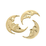 6PCS Raw Brass Sun Moon Pendant Charms for Jewelry Making DIY Outspace Earrings