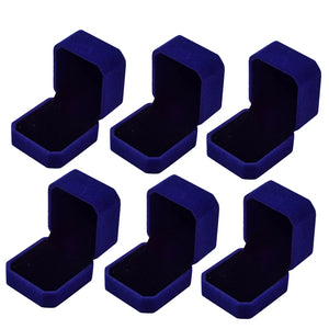 6PCS Red Velvet Ring Box Jewelry Display Case Holder Gift Heart Boxes