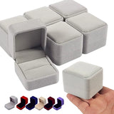 6PCS Red Velvet Ring Box Jewelry Display Case Holder Gift Heart Boxes