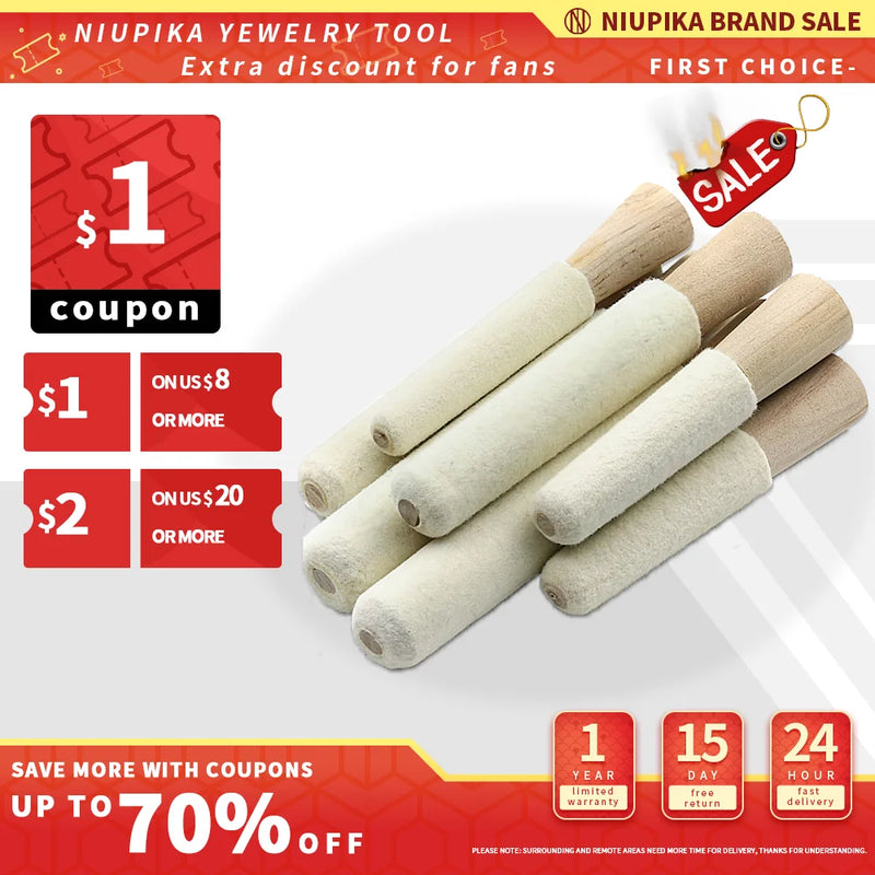 6PCS Fluff Polishing Rods Jewelry Tools Multiple Sizes