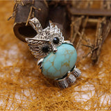 6PCS Silver Plated Owl Shaped Natural Stone Necklace Pendant