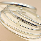 6PCS/SET Star Charm Bracelets for Women Jewelry Accessories Sets