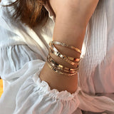 6PCS Boho Cuff Bangles Bracelet Love Pulseiras Bangle Charm Women Jewelry