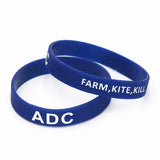 6PCS Silicone Game Wristband Bracelet Letters Printed Band SH040