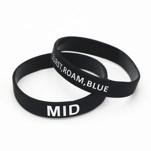6PCS Silicone Game Wristband Bracelet Letters Printed Band SH040