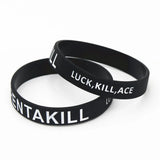 6PCS Silicone Game Wristband Bracelet Letters Printed Band SH040