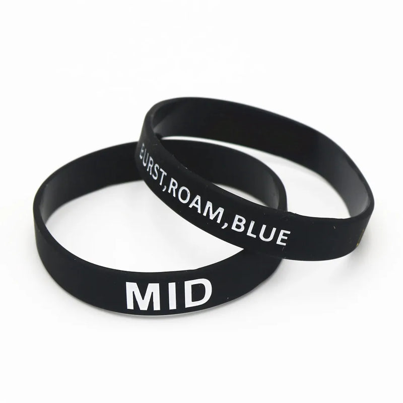 6PCS Silicone Game Wristband Bracelet Letters Printed Band SH040