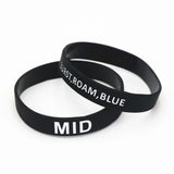 6PCS Silicone Game Wristband Bracelet Letters Printed Band SH040