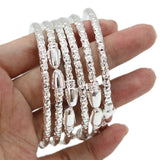 6PCS Silver Ethiopia Africa Dubai Bangles&Bracelet For Women Bracelet