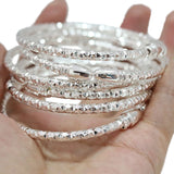 6PCS Silver Ethiopia Africa Dubai Bangles&Bracelet For Women Bracelet