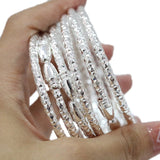 6PCS Silver Ethiopia Africa Dubai Bangles&Bracelet For Women Bracelet