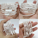 6PCS Silver Ethiopia Africa Dubai Bangles&Bracelet For Women Bracelet