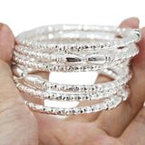 6PCS Silver Ethiopia Africa Dubai Bangles&Bracelet For Women Bracelet