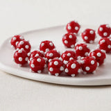 6PCS Speckle Coloured Glaze Glass Beads Charms for Jewelry Making