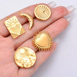 6PCS Stainless Steel Heart Star Moon Pendants for DIY Earrings Necklace Bracelet