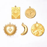 6PCS Stainless Steel Heart Star Moon Pendants for DIY Earrings Necklace Bracelet