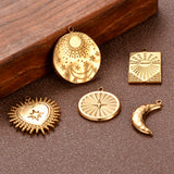 6PCS Stainless Steel Heart Star Moon Pendants for DIY Earrings Necklace Bracelet