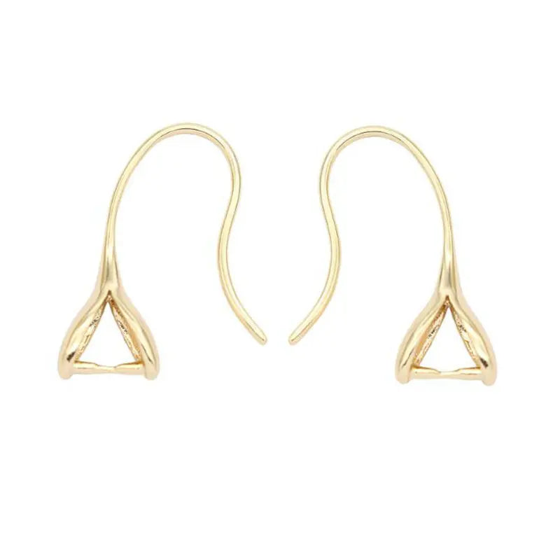 6PCS 14k Plated Pinch Bail Earring Hooks for DIY Crystal Earrings