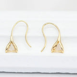 6PCS 14k Plated Pinch Bail Earring Hooks for DIY Crystal Earrings