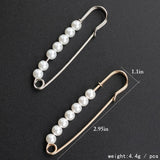 6PCS Double Faux Pearl Brooch Cardigan Collar Clip Set