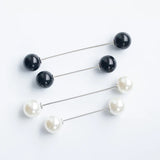 6PCS Double Faux Pearl Brooch Cardigan Collar Clip Set