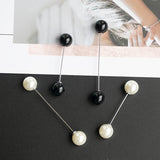 6PCS Double Faux Pearl Brooch Cardigan Collar Clip Set