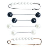 6PCS Double Faux Pearl Brooch Cardigan Collar Clip Set