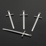 6PCS Sword Charms Alloy Metal Pendants for DIY Necklace Making