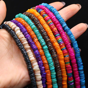 6PCS Natural Freshwater Shells Shell Disc Bead Necklace Bracelet Jewelry