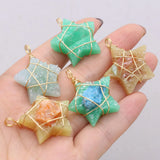 6PCS Resin Stone Star Pendant Jewelry Making DIY