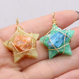 6PCS Resin Stone Star Pendant Jewelry Making DIY