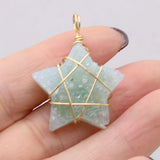 6PCS Resin Stone Star Pendant Jewelry Making DIY