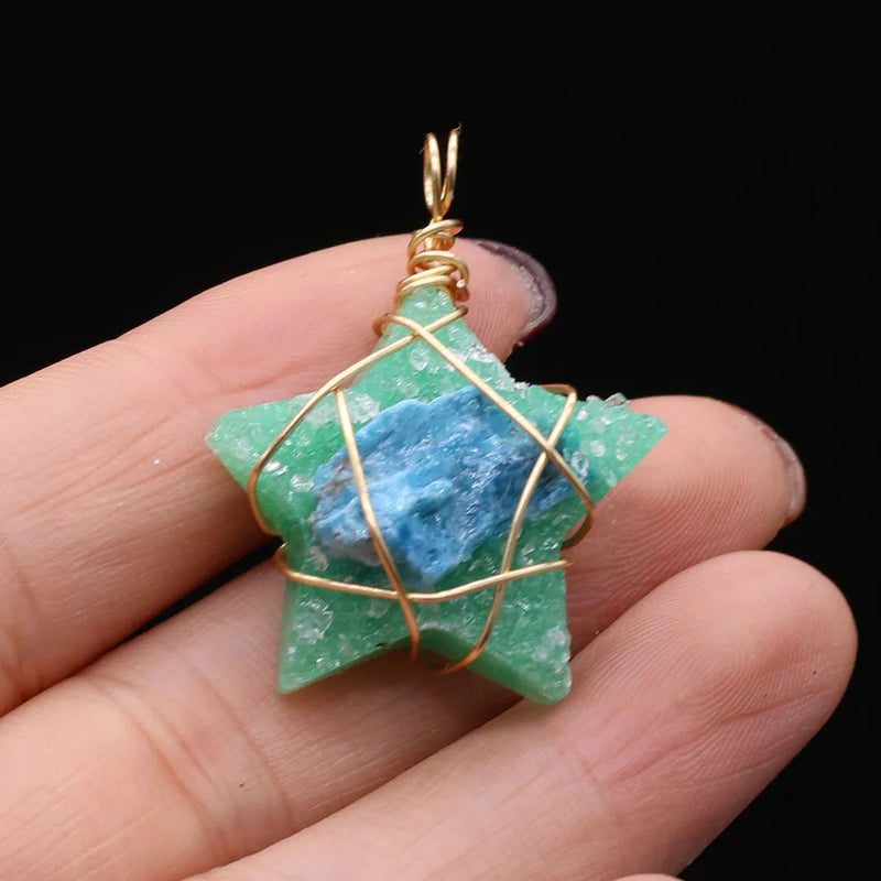6PCS Resin Stone Star Pendant Jewelry Making DIY