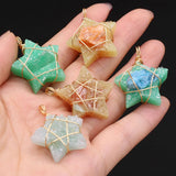 6PCS Resin Stone Star Pendant Jewelry Making DIY