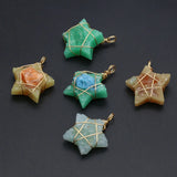 6PCS Resin Stone Star Pendant Jewelry Making DIY
