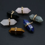 6PCS Agate Hexagonal Pyramid Pendant for Jewelry Making DIY Necklace Earrings