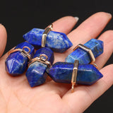 6PCS Agate Hexagonal Pyramid Pendant for Jewelry Making DIY Necklace Earrings